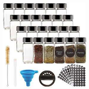 Pot à épices carré en verre de 120ml pour condiments, bouteille en verre, poivre, cumin, poudre, assaisonnement, avec couvercle à rabat - Product Image 6