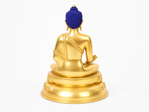 Statue <span class=keywords><strong>de</strong></span> <span class=keywords><strong>Bouddha</strong></span> Médicinal Religieuse Faite à la Main en Laiton Doré, Sculpture Bouddhiste sur Socle Lotus, Décoration pour Maison, <span class=keywords><strong>Jardin</strong></span>, Cour, Prière - Product Image 4