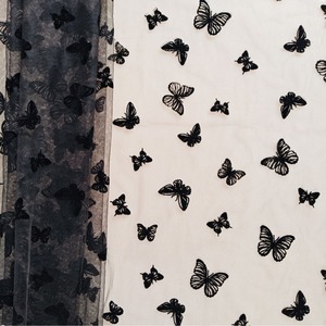 Bướm đổ xô vải Flock in lưới vải sân khấu trang phục trang trí đám cưới phong cách retro phụ kiện may mặc váy - Product Image 4