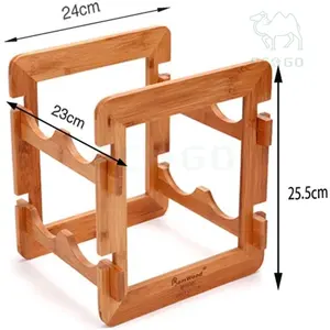 Premium Bamboo <b>Wine</b> Stand Storage Display Organizer <b>Free</b> <b>Standing</b> on Table - Product Image 4