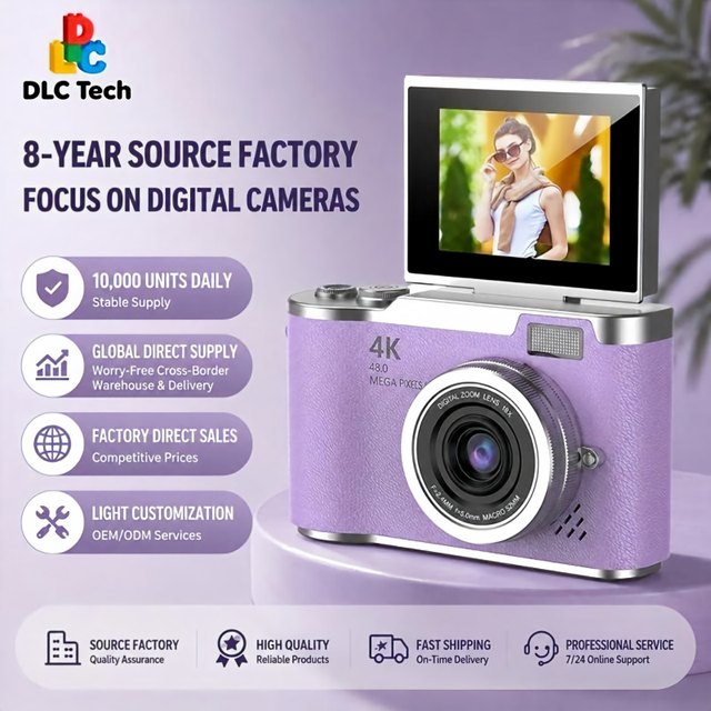 DLC LK007 Six Color Vintage Style Compact CCD Camera with 2.4 Inch Flip Display for Beginner Content Creator Students