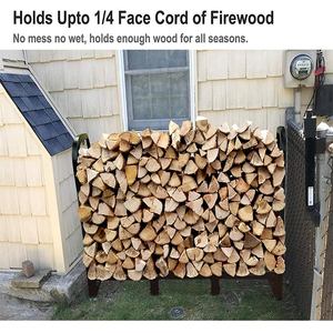 JH-Mech ODM Courtyard 4 Feet Outdoor <strong>Indoor</strong> Fire <strong>Wood</strong> Holder Capacity 650 Lbs Powder-Coated Metal Firewood <strong>Log</strong> Rack