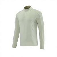 Maillot de sport demi-zip à manches longues pour homme, automne/hiver, en polyester, col montant, doux pour la peau, chaud et à séchage rapide