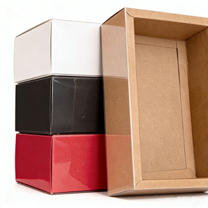 Scatola Vuota per Imballaggio in Carta Kraft/Bianca/<span class=keywords><strong>Nera</strong></span>+Trasparente, Riciclabile e Personalizzabile per Cosmetici, Vestiti, Calze, Tè - Product Image 4