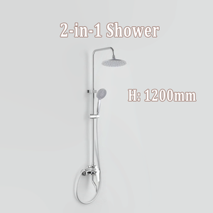 Messing-Regenduschsystem mit Modernem Design Handbrause Wandmontage für Wohnungen Warm- und Kaltwasser - Product Image 2