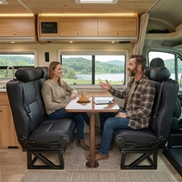 Siège-lit pour camping-car, pivotant, inclinable, réversible, certifié 3C, personnalisable de 1 à 4 places, en cuir, différentes couleurs, conversion de fourgon