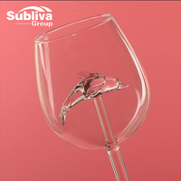 Verre à vin requin clair/bleu/rose 300ml