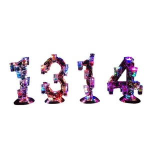 Support à verres à cocktail lumineux à sept couleurs en forme de cœur, en fonte, fait main, pour soirées cocktail - Product Image 4