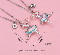 Collier pendentif en alliage chaîne bambou avec strass pour filles, style sportif, accessoires de bijoux, collier de danse ballerine