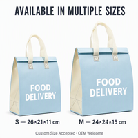 Sac à lunch isotherme recyclable, léger, écologique, doublure thermique imperméable personnalisée pour la livraison de nourriture à emporter