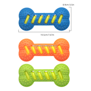 2025 köpek oyuncak isırmaya dayanıklı Molar çubuk interaktif eğitim köpek oyuncak kauçuk ses kemik Pet malzemeleri toptan için köpek Pet - Product Image 3