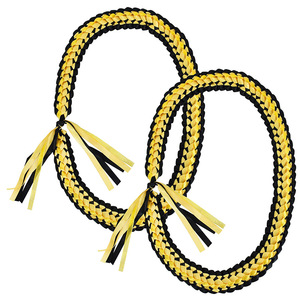 Couronne d'honneur de remise des diplômes, double couche, en corde tressée à la main, violet et jaune, écharpe de diplômé 2023 pour la décoration des cérémonies de licence et de doctorat - Product Image 2