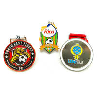 Médailles en or et en argent, médailles sportives en métal personnalisées, médailles de récompense pour le football en alliage de zinc, médaille de récompense 3D pour le football avec ruban