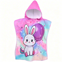 Peignoir à Capuche pour Enfants en Microfibre Imprimée Dessin Animé, Doux et de Haute Qualité, Vente en Gros Usine, Idéal pour l'Été et la Plage