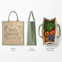 Sac fourre-tout en toile de jute biodégradable et durable, imprimé sur mesure, en toile de jute naturelle rigide, emballage cadeau haut de gamme pour souvenir de vacances