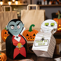 Boîte cadeau en carton blanc haut de gamme personnalisée pour Halloween, avec fenêtre, pour bonbons et tranches de gâteau, vente en gros