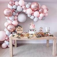 Nouvelle conception populaire, guirlande d'arche de ballons en latex de 5 m, écologique, pour anniversaire, mariage, fête, en rose et blanc