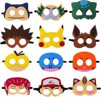 Vente en gros de masques de fête pour enfants, décoration d'animaux d'Halloween, masque pour les yeux en feutre de dessin animé