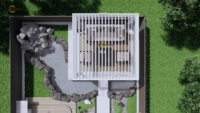 Pergola motorisée moderne en aluminium KAKADU & kit extérieur, toit à lames bioclimatiques avec finition thermolaquée 694-170