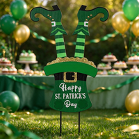 Décoration de jardin résistante aux intempéries en fer forgé pour la fête de la Saint-Patrick, idéale pour la véranda et le jardin, décoration saisonnière pour fêtes