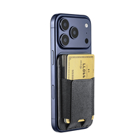 Slot Kartu Elastis Modis untuk Dompet Kartu Bisnis, Tempat Kartu Kapasitas Tinggi dengan Magnet Kuat untuk Seri iPhone 13-17
