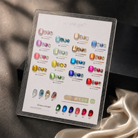 Yousegel – Kit de vernis gel pailleté effet œil de chat 20 couleurs 15 ml pour manucure et pédicure, non toxique, végétalien, longue tenue, style français et luxueux