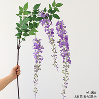 Fleurs de glycine à longues tiges suspendues pour la décoration de plafond, idéales pour les hôtels, les mariages et la décoration d'événements