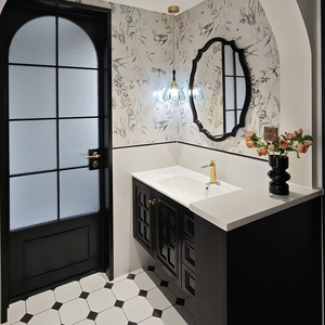 Furniture Modern New Cupboard Set 36 Inch Led Cabinet Storage Bathroom Sink Vanity With Mirror Wash Basin for Hotel Bathroom - Product Image 2