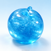 Jouet Squishy Pomme Rempli de Slush, Fidget Translucide à Presser en Forme de Fruit avec Texture Façonnable