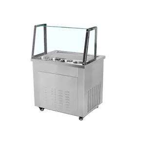 Machine automatique à yaourt frit Machine à glace frite de bureau commerciale Machine à glace frite multifonctionnelle lait frit fruits - Product Image 3