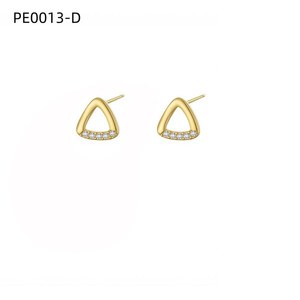 ต่างหูแฟชั่นประดับเซอร์โคเนียสตั๊ด PE0013 สำหรับผู้หญิงเครื่องประดับคุณภาพสูง - Product Image 2