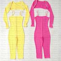 Combinaisons Capri Y2K pour femmes, logo personnalisé, combinaison moulante en spandex pour l'entraînement, combinaison avec shrug à manches longues, ensemble deux pièces pour femmes