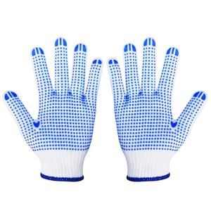Guantes industriales de puntos de PVC, guantes antideslizantes de seguridad para trabajo, guantes de protección de manos, guantes de trabajo de punto de algodón impermeables para hombres - Product Image 1