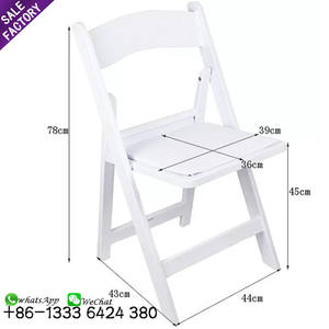 Chaises pliantes en résine plastique pliables Sino Perfect pour événements, de couleur blanche et noire, pour mariage, banquet, Wimbledon, extérieur, jardin - Product Image 2
