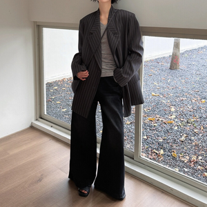 Giacca da <span class=keywords><strong>donna</strong></span> con Longline doppiopetto gessato, <span class=keywords><strong>Trench</strong></span> <span class=keywords><strong>oversize</strong></span> con risvolto per eleganti spostamenti - Product Image 5