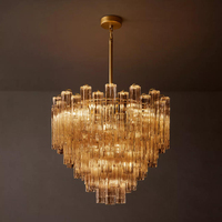 Lustre suspendu vintage industriel moderne en verre de Murano pour villa, îlot de cuisine, salon intérieur, en laiton