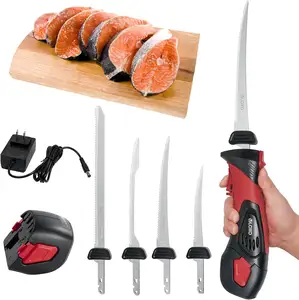 Cuchillo eléctrico para carne más vendido Cuchillas de acero inoxidable Cuchillo eléctrico para filete