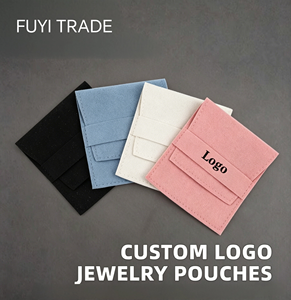 Luxury Microfiber <b>Jewelry</b> Envelope Pouch Custom Logo Square Flap Bag for Rings Necklaces Bracelets Storage - Product Image 2