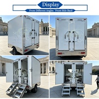 Promotion : Remorque WC Mobile 2 Cabines, Mono-essieu, avec Lavabo et Miroir, pour Événements Extérieurs et Chantiers
