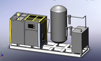 Patín de compresor de aire de tornillo integrado 37KW 55kW con tanque receptor de aire, secador refrigerado y filtros paquete todo en uno