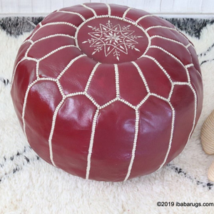 High Quality Morrocan Leather Pouf - Product Image 1