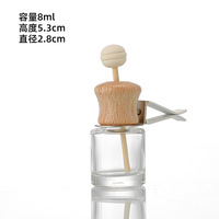 Mini flacon diffuseur de parfum rond suspendu pour voiture, 5ml, 8ml, 10ml, avec bouchon à vis et sérigraphie, bouchon en bois, logo laser