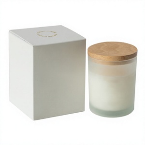Venta al por Mayor de Frascos de Vidrio Esmerilado de 7oz y 10oz - Etiqueta Privada Personalizada, Frascos para Velas Resistentes al Calor para Decoración Navideña del Hogar con Tapa - Product Image 4