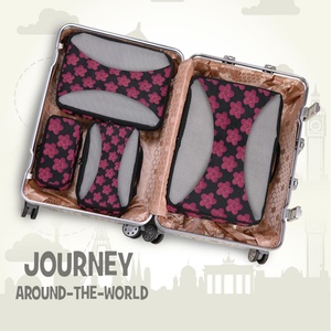 Ensemble de sacs organisateurs de valise personnalisés à imprimé fleur de hau hawaïenne Reto, sacs de voyage portables, organisateurs de compression 4 pièces - Product Image 6