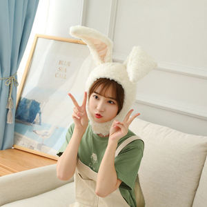ウサギの耳の帽子 ソフト調節可能なウサギの耳の帽子 かわいいふわふわのウサギの耳の帽子 ソフトウサギの耳 軽量で快適な帽子 - Product Image 3