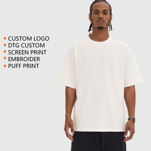 High Quality Heavy <b>Weight</b> 100% Cotton Knitted Eco-Friendly Breathable Quick Dry Oversized T-shirt Pro Club Plain Drop Shoulder - Product Image 3