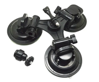 Support de caméra pour pare-brise de voiture à triple ventouse robuste avec rotule à 360 degrés pour caméra d'action, idéal pour le vlogging et la conduite