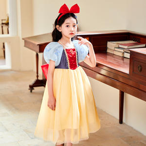 Vente en gros à bas prix Robe longue pour enfants avec paillettes Robe de princesse blanche Costumes pour filles Halloween - Product Image 4