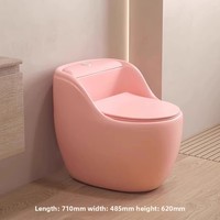 Toilette moderne en céramique verte vintage à la française monobloc en forme d'œuf à double chasse de grand diamètre pour salle de bain de villa personnalisée