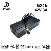 Chargeur de batterie pour vélo électrique 42V 3A 120W, prise GX Aviation, charge rapide pour vélo électrique et trottinette, prise EU/US